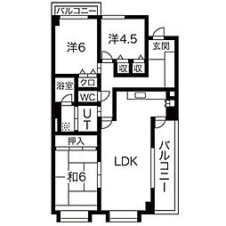 グランクール自由ヶ丘 3階3LDKの間取り