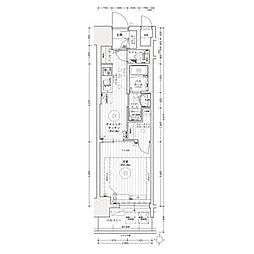 エステムコート名古屋ライブゲート 2階1DKの間取り