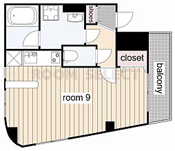 Ｓｕｎ　Ｆｌｏｗｅｒ1 1階ワンルームの間取り