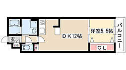 ハイリスベーネ池下 1LDKの間取図画像