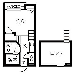 Creo六番町弐番館 1Kの間取図画像