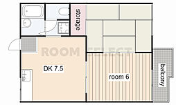 タウニー寿II 1階2DKの間取り