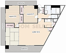 ファヴォール白壁 4階3LDKの間取り