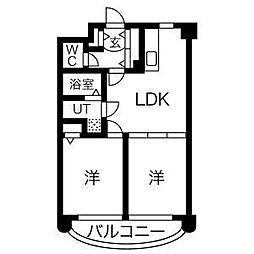 さくらHills YAGOTO 3階2LDKの間取り