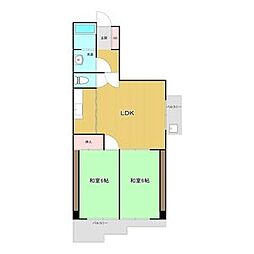 第二日吉ビル 4階2LDKの間取り