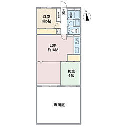 ドミール東山 2LDKの間取図画像