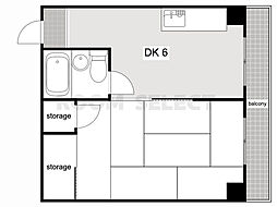 第1アリストマンション 7階1DKの間取り