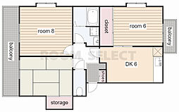 サイド慶 4階3DKの間取り