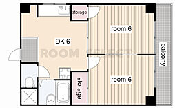 エムズハウス栄 2階2DKの間取り