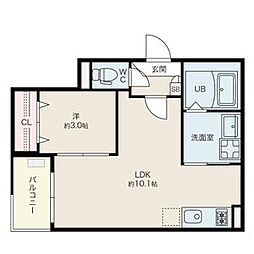 Jack biwajimaII 2階1LDKの間取り