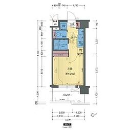 プレサンス名古屋城前ラバンカ 8階1Kの間取り