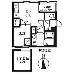 シアヴィータ名古屋 1階1DKの間取り