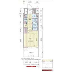 プレサンス大須観音フィエスタ 1404 14階1Kの間取り