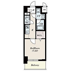 ルディアマン 11階1Kの間取り