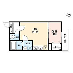 Eden(エデン) 1階1LDKの間取り