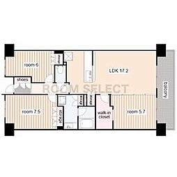 セントハート藤が丘 3階3LDKの間取り