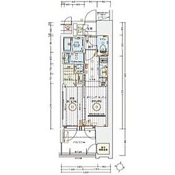 エステムコート名古屋セントリア 14階1DKの間取り