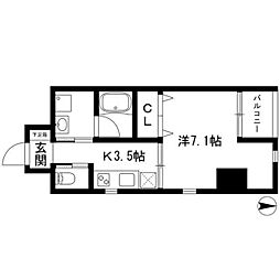 Para Hero’s(パラヒーローズ) 5階1Kの間取り