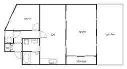 鉄村マンション 1階2DKの間取り