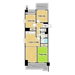 ライオンズマンション千代田橋 5階3LDKの間取り