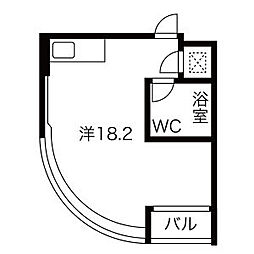 BAUWERK(バウベルク) 4階ワンルームの間取り