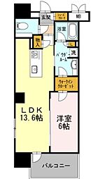 ロイヤルパークスＥＲささしま　EAST 7階1LDKの間取り