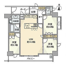パルティール新栄 9階3LDKの間取り