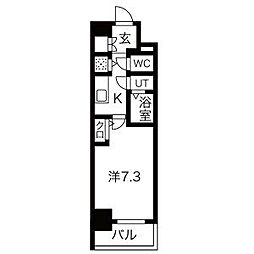 エスリード上前津テルツェ 12階1Kの間取り