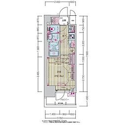 プレサンス上前津ディアシス 4階1Kの間取り