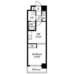 ベレーサ葵 4階1DKの間取り