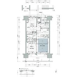 プレサンスジェネ栄 7階2LDKの間取り
