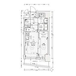 エステムコート名古屋上前津 2階1DKの間取り
