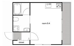 OHANA248 4階ワンルームの間取り