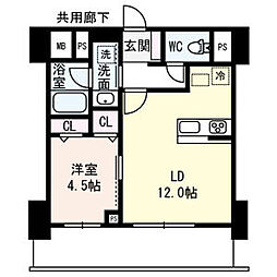 Flair丸の内(フレア丸の内) 11階1LDKの間取り