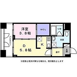 KDX千早レジデンス 10階1DKの間取り