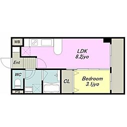 Casa Del Sol 1階1LDKの間取り