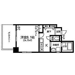 第15フクマルビル 7階1Kの間取り