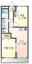 ルミナス 101 1階2DKの間取り