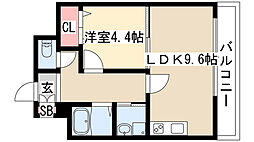 GRACE REGALIA 5階1LDKの間取り