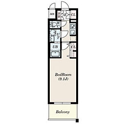 S-RESIDENCE鶴舞II 4階1Kの間取り