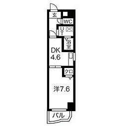 シーナリー瑞穂 8階1DKの間取り