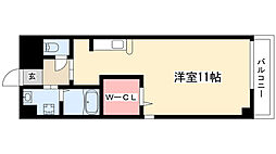 カルティエアラタマ 5階ワンルームの間取り