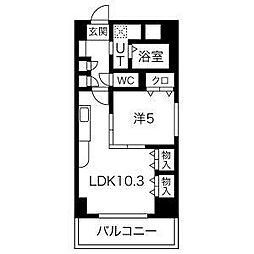プレステージ新栄 1LDKの間取図画像