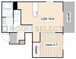 フェリーチェ 1階1LDKの間取り