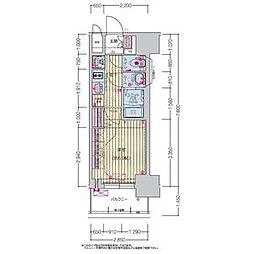 プレサンス上前津ディアシス 7階1Kの間取り