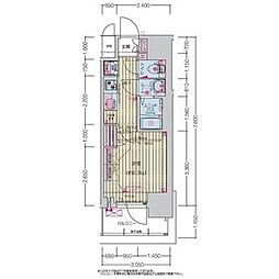 プレサンス上前津ディアシス 7階1Kの間取り