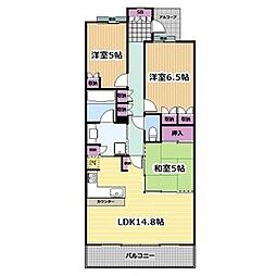 パークホームズ御器所 8階3LDKの間取り