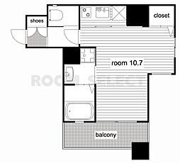 SPACE　BEAT(スペースビート) 8階1Kの間取り