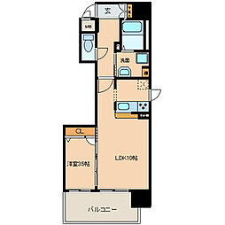 グランシャリオ栄 5階1LDKの間取り