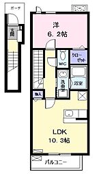 ミネルバ 2階1LDKの間取り